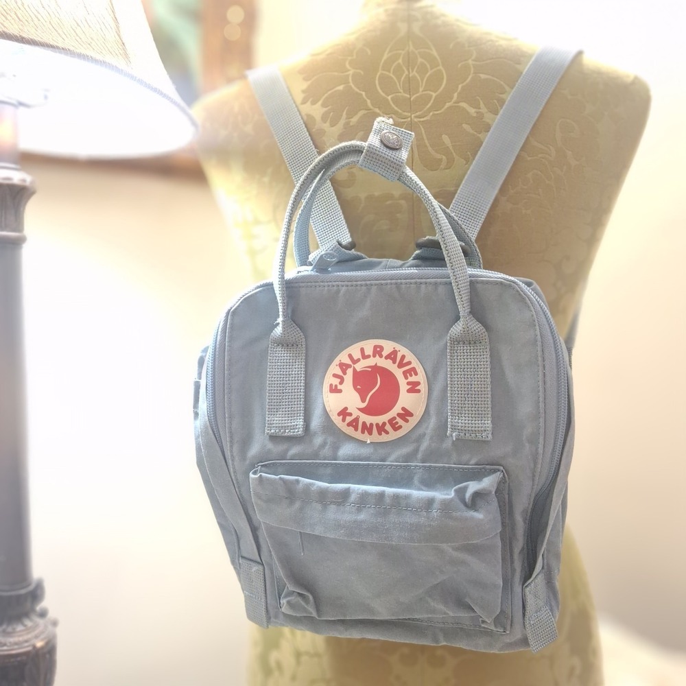 Fjallraven Kanken Mini Backpack 10" Double Handle Super Trendy!! Blue
